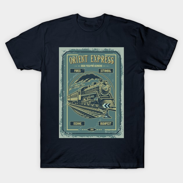 RETRO TRAIN T-Shirt by CatCoconut-Art